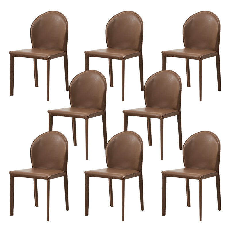 Contemporary Kitchen Dining Side Chair Matte Finish Dining Chair Dark Brown 8 Piece Set Clearhalo 'Dining Chairs' 'Dining Tables & Seating' 'dining_chair' 'furn' 'furn_dining_chair' 'Furniture' 'Kitchen & Dining Furniture' 5898230