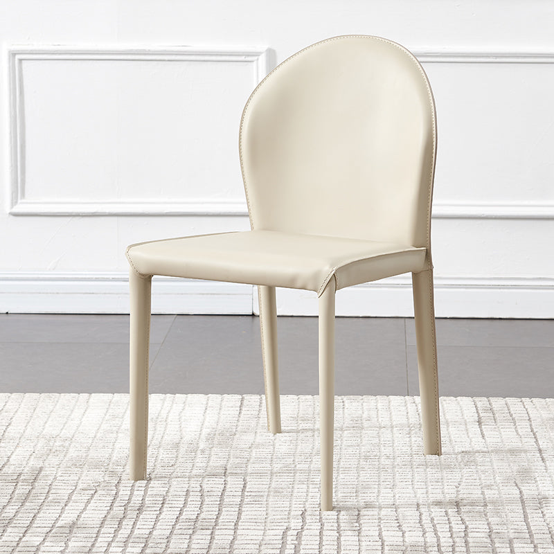 Contemporary Kitchen Dining Side Chair Matte Finish Dining Chair Beige 1 Piece Clearhalo 'Dining Chairs' 'Dining Tables & Seating' 'dining_chair' 'furn' 'furn_dining_chair' 'Furniture' 'Kitchen & Dining Furniture' 5898232