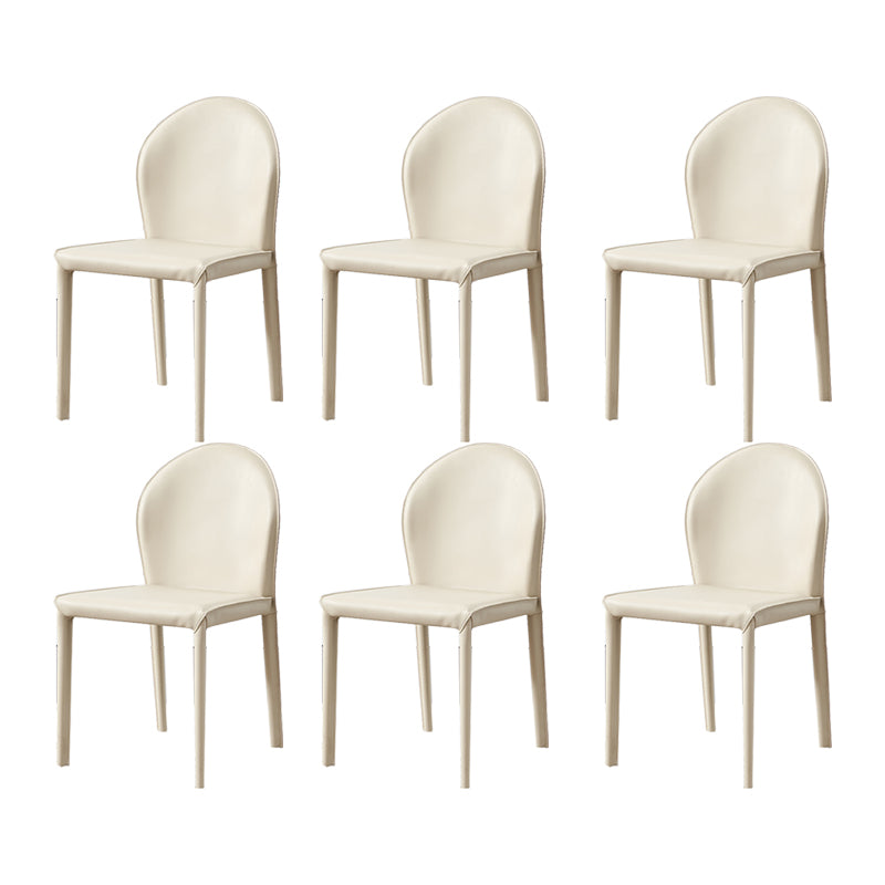 Contemporary Kitchen Dining Side Chair Matte Finish Dining Chair Beige 6 Piece Set Clearhalo 'Dining Chairs' 'Dining Tables & Seating' 'dining_chair' 'furn' 'furn_dining_chair' 'Furniture' 'Kitchen & Dining Furniture' 5898237