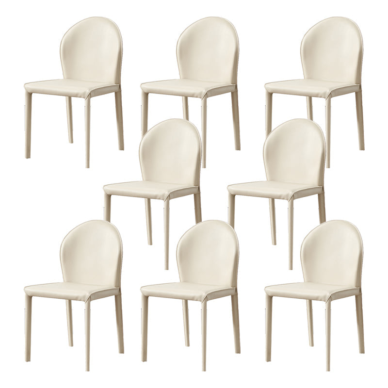 Contemporary Kitchen Dining Side Chair Matte Finish Dining Chair Beige 8 Piece Set Clearhalo 'Dining Chairs' 'Dining Tables & Seating' 'dining_chair' 'furn' 'furn_dining_chair' 'Furniture' 'Kitchen & Dining Furniture' 5898238