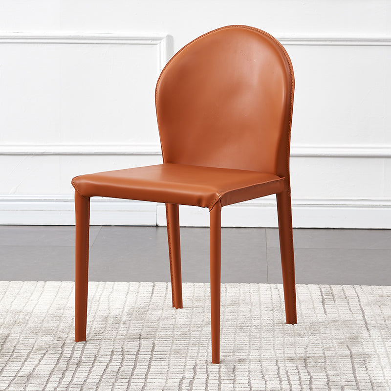 Contemporary Kitchen Dining Side Chair Matte Finish Dining Chair Orange 1 Piece Clearhalo 'Dining Chairs' 'Dining Tables & Seating' 'dining_chair' 'furn' 'furn_dining_chair' 'Furniture' 'Kitchen & Dining Furniture' 5898239