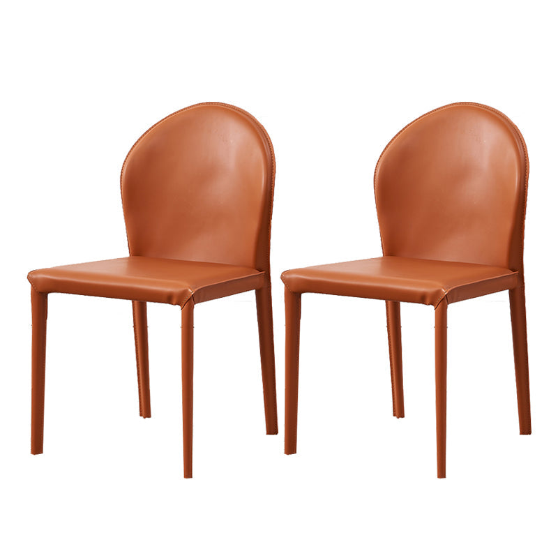 Contemporary Kitchen Dining Side Chair Matte Finish Dining Chair Orange 2 Piece Set Clearhalo 'Dining Chairs' 'Dining Tables & Seating' 'dining_chair' 'furn' 'furn_dining_chair' 'Furniture' 'Kitchen & Dining Furniture' 5898240