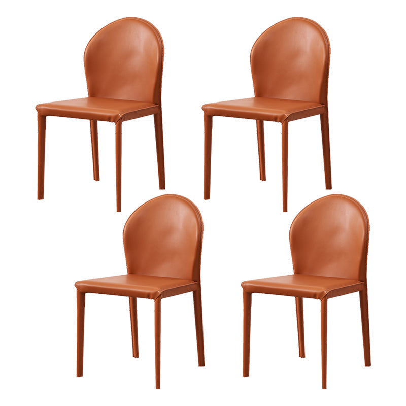Contemporary Kitchen Dining Side Chair Matte Finish Dining Chair Orange 4 Piece Set Clearhalo 'Dining Chairs' 'Dining Tables & Seating' 'dining_chair' 'furn' 'furn_dining_chair' 'Furniture' 'Kitchen & Dining Furniture' 5898241