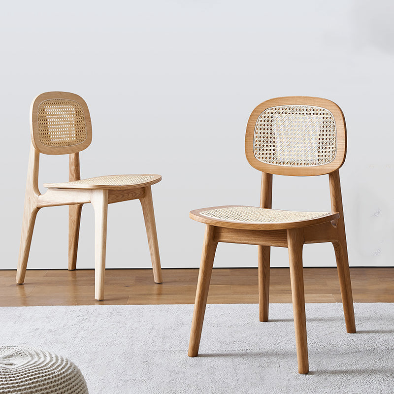 Rubber Wood Dining Chairs Scandinavian Open Back Dining Side Chair