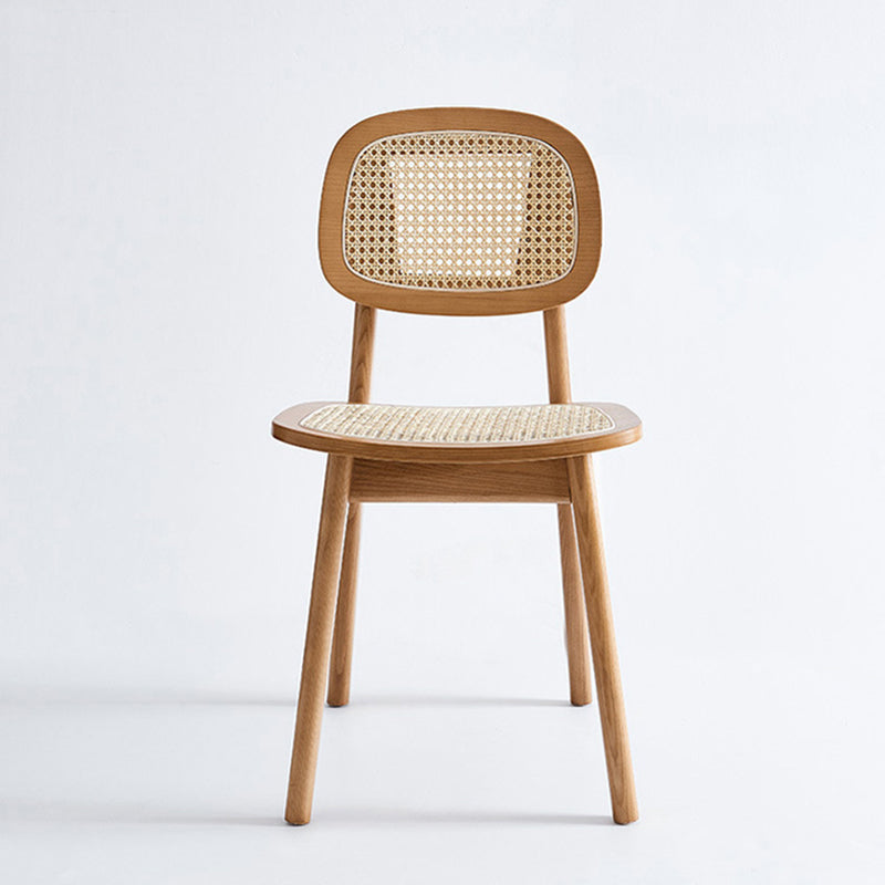 Rubber Wood Dining Chairs Scandinavian Open Back Dining Side Chair