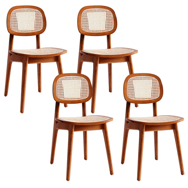 Rubber Wood Dining Chairs Scandinavian Open Back Dining Side Chair