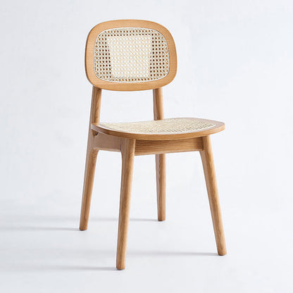 Rubber Wood Dining Chairs Scandinavian Open Back Dining Side Chair