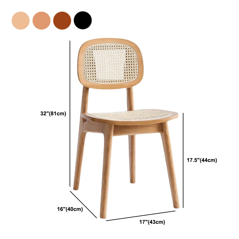 Rubber Wood Dining Chairs Scandinavian Open Back Dining Side Chair