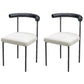 Black Iron Legs Dining Chairs Modern Armless Side Chair for Home White-Black 2 Piece Set Clearhalo 'Dining Chairs' 'Dining Tables & Seating' 'dining_chair' 'furn' 'furn_dining_chair' 'Furniture' 'Kitchen & Dining Furniture' 5898279