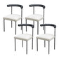 Black Iron Legs Dining Chairs Modern Armless Side Chair for Home White-Black 4 Piece Set Clearhalo 'Dining Chairs' 'Dining Tables & Seating' 'dining_chair' 'furn' 'furn_dining_chair' 'Furniture' 'Kitchen & Dining Furniture' 5898282