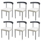 Black Iron Legs Dining Chairs Modern Armless Side Chair for Home White-Black 6 Piece Set Clearhalo 'Dining Chairs' 'Dining Tables & Seating' 'dining_chair' 'furn' 'furn_dining_chair' 'Furniture' 'Kitchen & Dining Furniture' 5898283