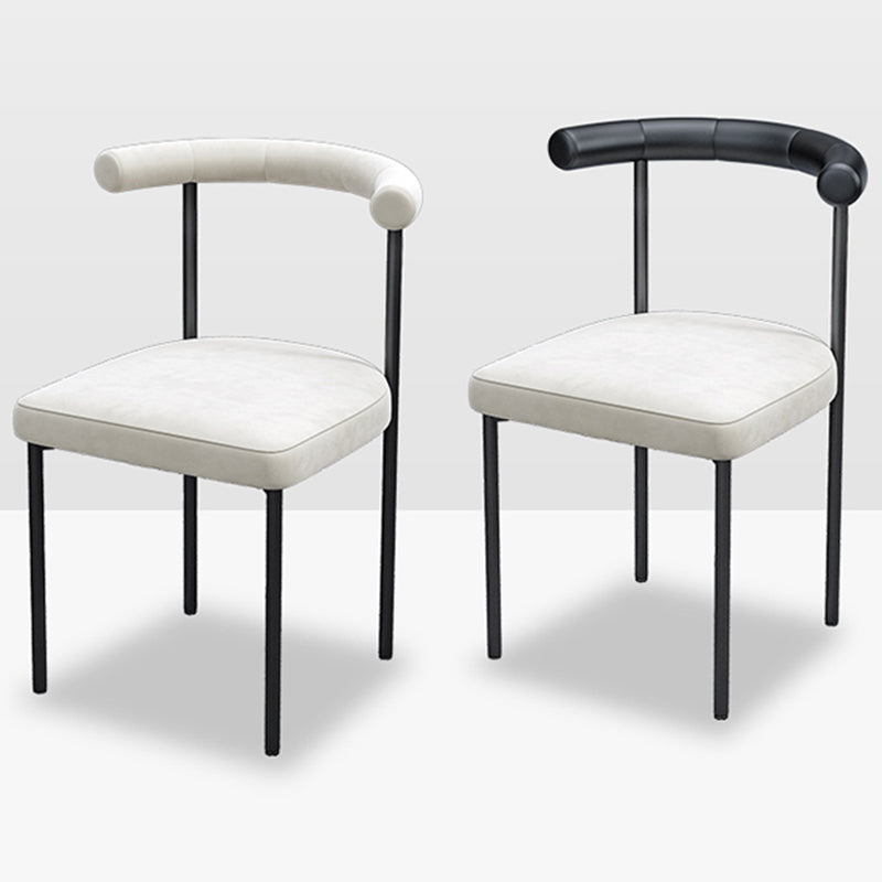 Black Iron Legs Dining Chairs Modern Armless Side Chair for Home Clearhalo 'Dining Chairs' 'Dining Tables & Seating' 'dining_chair' 'furn' 'furn_dining_chair' 'Furniture' 'Kitchen & Dining Furniture' 5898284