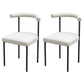 Black Iron Legs Dining Chairs Modern Armless Side Chair for Home White 2 Piece Set Clearhalo 'Dining Chairs' 'Dining Tables & Seating' 'dining_chair' 'furn' 'furn_dining_chair' 'Furniture' 'Kitchen & Dining Furniture' 5898289