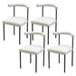 Black Iron Legs Dining Chairs Modern Armless Side Chair for Home White 4 Piece Set Clearhalo 'Dining Chairs' 'Dining Tables & Seating' 'dining_chair' 'furn' 'furn_dining_chair' 'Furniture' 'Kitchen & Dining Furniture' 5898292