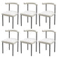 Black Iron Legs Dining Chairs Modern Armless Side Chair for Home White 6 Piece Set Clearhalo 'Dining Chairs' 'Dining Tables & Seating' 'dining_chair' 'furn' 'furn_dining_chair' 'Furniture' 'Kitchen & Dining Furniture' 5898294