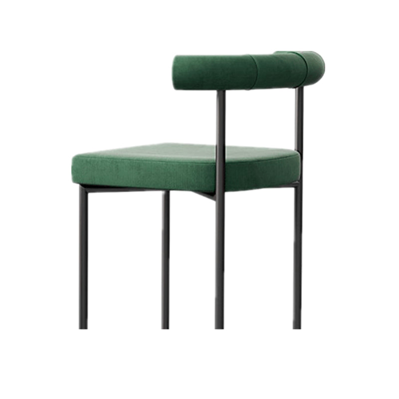 Black Iron Legs Dining Chairs Modern Armless Side Chair for Home Blackish Green 1 Piece Clearhalo 'Dining Chairs' 'Dining Tables & Seating' 'dining_chair' 'furn' 'furn_dining_chair' 'Furniture' 'Kitchen & Dining Furniture' 5898298