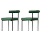 Black Iron Legs Dining Chairs Modern Armless Side Chair for Home Blackish Green 2 Piece Set Clearhalo 'Dining Chairs' 'Dining Tables & Seating' 'dining_chair' 'furn' 'furn_dining_chair' 'Furniture' 'Kitchen & Dining Furniture' 5898300