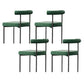 Black Iron Legs Dining Chairs Modern Armless Side Chair for Home Blackish Green 4 Piece Set Clearhalo 'Dining Chairs' 'Dining Tables & Seating' 'dining_chair' 'furn' 'furn_dining_chair' 'Furniture' 'Kitchen & Dining Furniture' 5898301