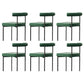 Black Iron Legs Dining Chairs Modern Armless Side Chair for Home Blackish Green 6 Piece Set Clearhalo 'Dining Chairs' 'Dining Tables & Seating' 'dining_chair' 'furn' 'furn_dining_chair' 'Furniture' 'Kitchen & Dining Furniture' 5898302