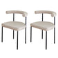 Black Iron Legs Dining Chairs Modern Armless Side Chair for Home Beige 2 Piece Set Clearhalo 'Dining Chairs' 'Dining Tables & Seating' 'dining_chair' 'furn' 'furn_dining_chair' 'Furniture' 'Kitchen & Dining Furniture' 5898305