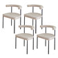 Black Iron Legs Dining Chairs Modern Armless Side Chair for Home Beige 4 Piece Set Clearhalo 'Dining Chairs' 'Dining Tables & Seating' 'dining_chair' 'furn' 'furn_dining_chair' 'Furniture' 'Kitchen & Dining Furniture' 5898306