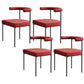 Black Iron Legs Dining Chairs Modern Armless Side Chair for Home Red 4 Piece Set Clearhalo 'Dining Chairs' 'Dining Tables & Seating' 'dining_chair' 'furn' 'furn_dining_chair' 'Furniture' 'Kitchen & Dining Furniture' 5898311