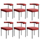 Black Iron Legs Dining Chairs Modern Armless Side Chair for Home Red 6 Piece Set Clearhalo 'Dining Chairs' 'Dining Tables & Seating' 'dining_chair' 'furn' 'furn_dining_chair' 'Furniture' 'Kitchen & Dining Furniture' 5898312