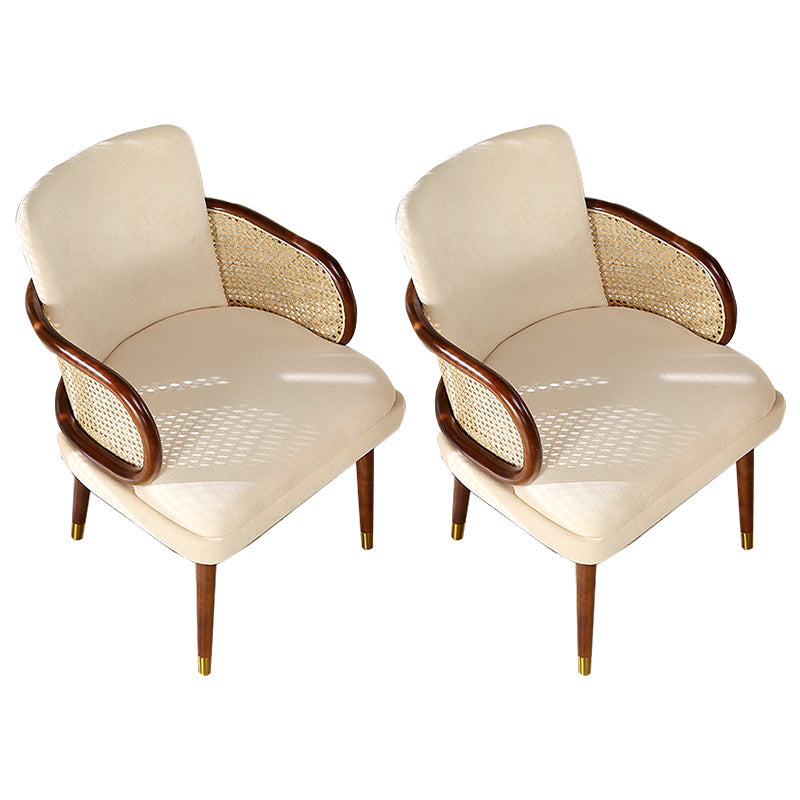 Traditional Style Dining Chair Upholstered Solid Wood Dining Armchair for Home