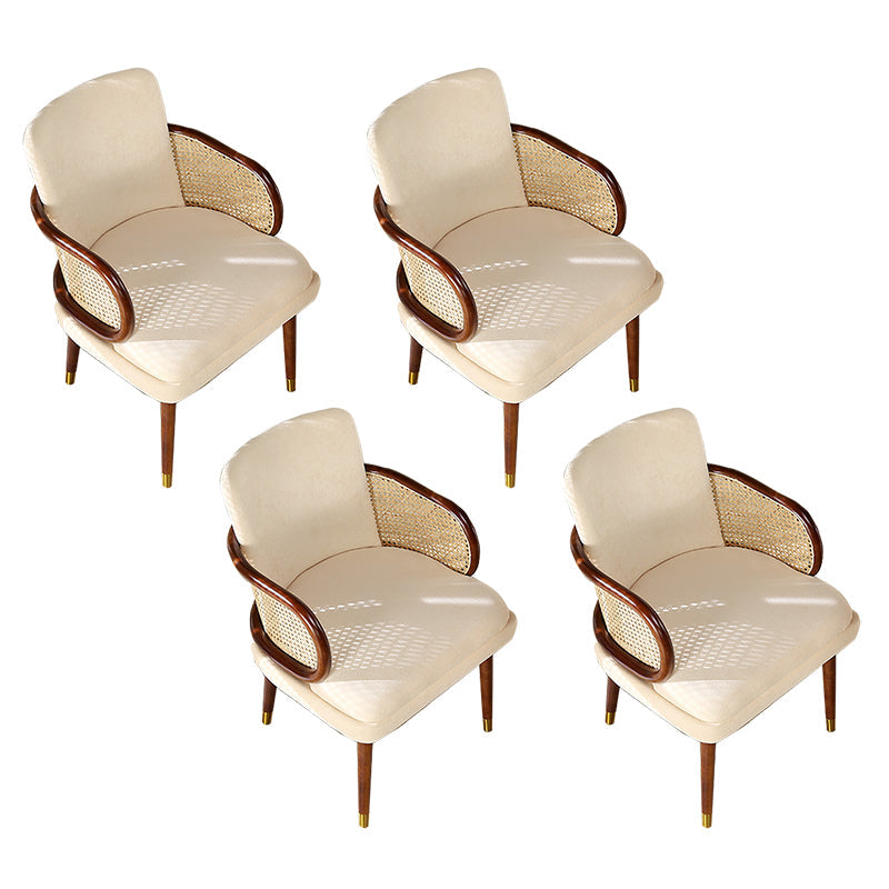 Traditional Style Dining Chair Upholstered Solid Wood Dining Armchair for Home