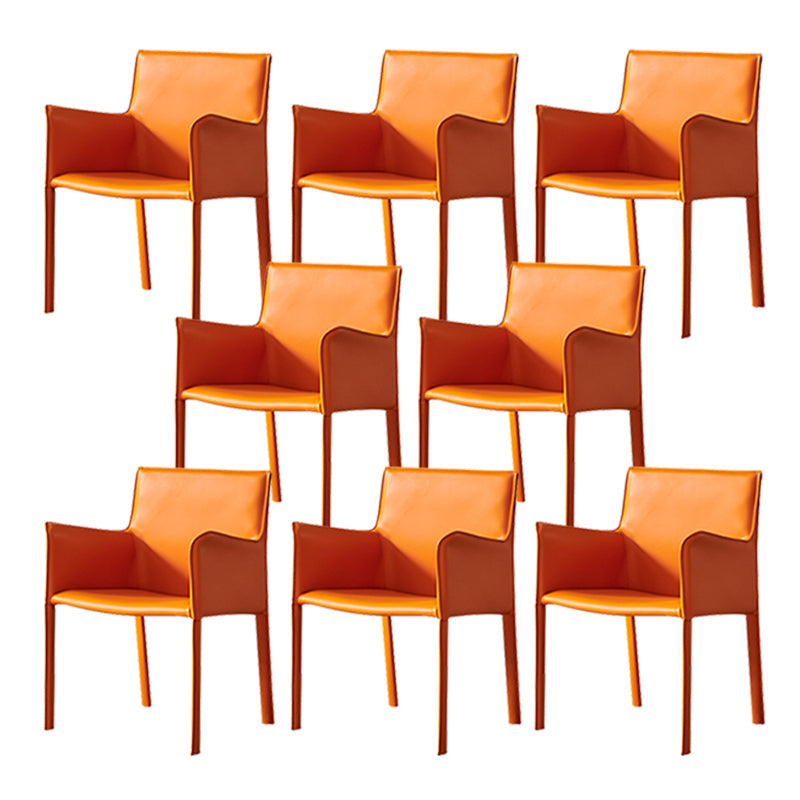 Modern Style Upholstered Dining Chair Faux Leather Dining Armchair