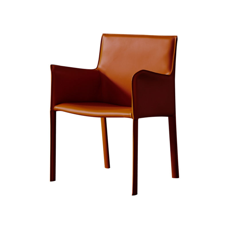 Modern Style Upholstered Dining Chair Faux Leather Dining Armchair