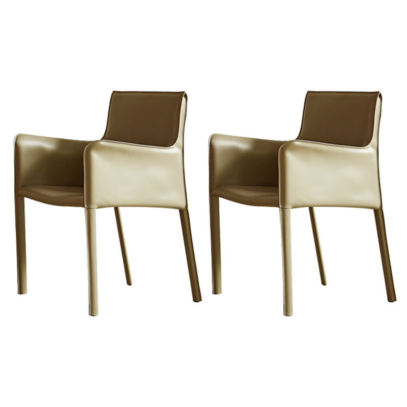 Modern Style Upholstered Dining Chair Faux Leather Dining Armchair