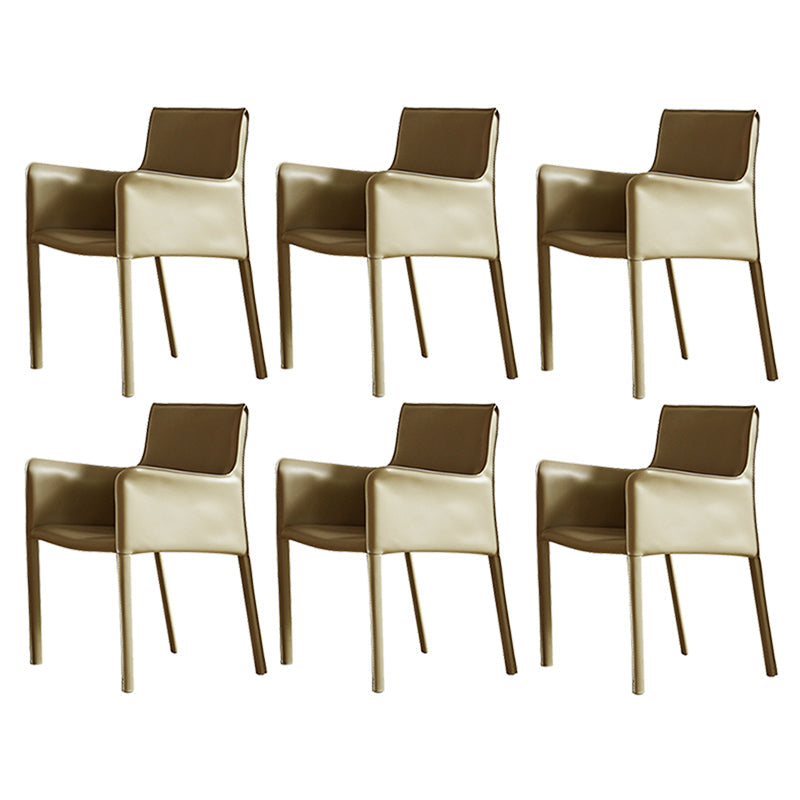 Modern Style Upholstered Dining Chair Faux Leather Dining Armchair