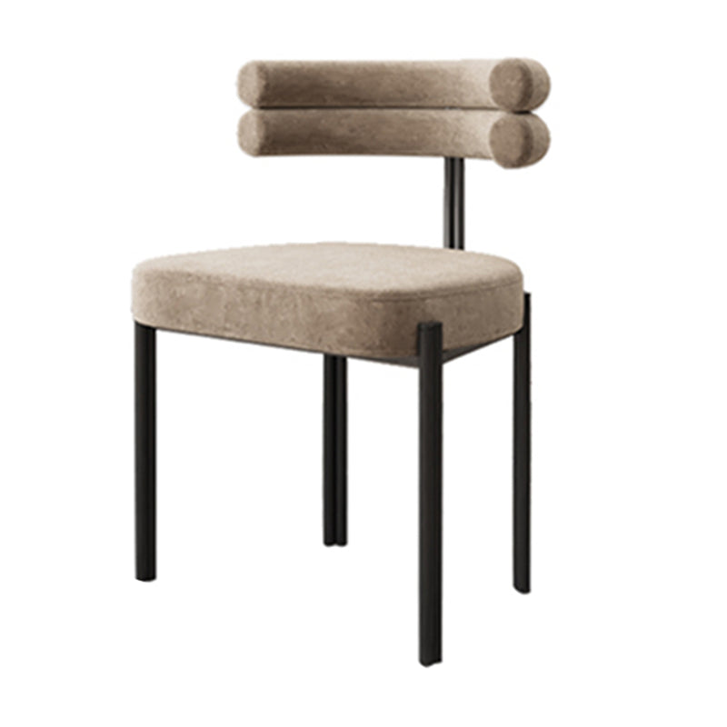Contemporary Home Side Chair Upholstered Armless Dining Chairs Khaki 1 Piece Clearhalo 'Dining Chairs' 'Dining Tables & Seating' 'dining_chair' 'furn' 'furn_dining_chair' 'Furniture' 'Kitchen & Dining Furniture' 5898433