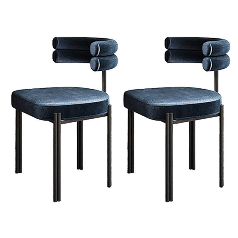 Contemporary Home Side Chair Upholstered Armless Dining Chairs Blue 2 Piece Set Clearhalo 'Dining Chairs' 'Dining Tables & Seating' 'dining_chair' 'furn' 'furn_dining_chair' 'Furniture' 'Kitchen & Dining Furniture' 5898445