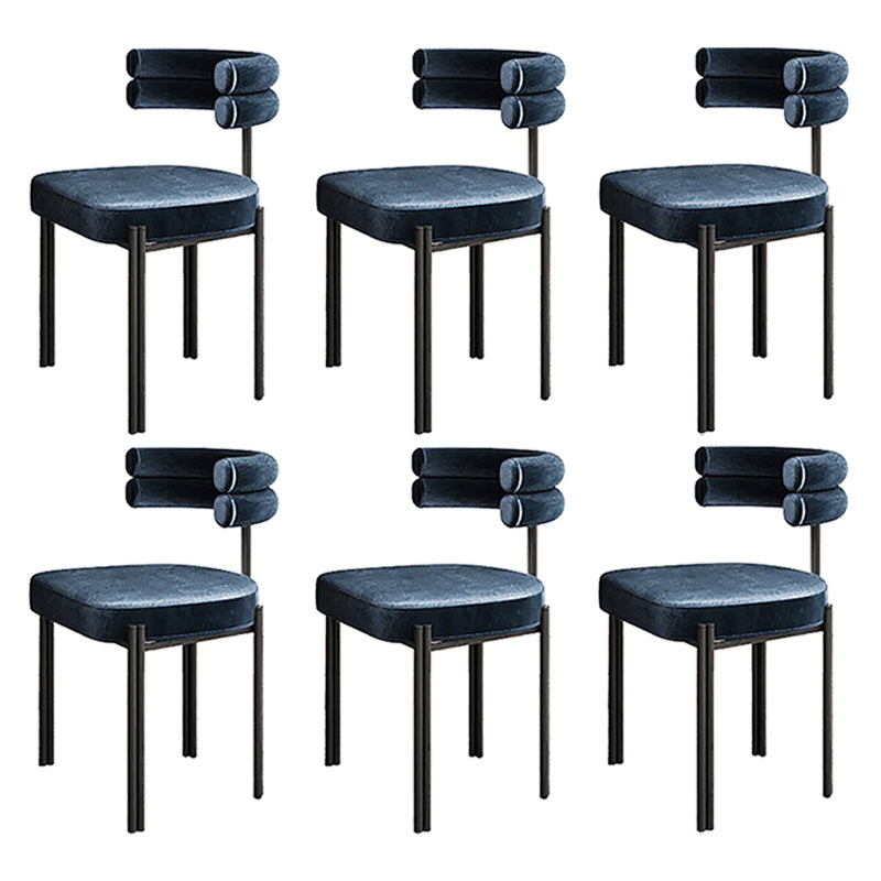Contemporary Home Side Chair Upholstered Armless Dining Chairs Blue 6 Piece Set Clearhalo 'Dining Chairs' 'Dining Tables & Seating' 'dining_chair' 'furn' 'furn_dining_chair' 'Furniture' 'Kitchen & Dining Furniture' 5898449