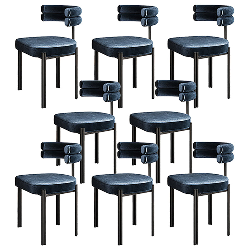 Contemporary Home Side Chair Upholstered Armless Dining Chairs Blue 8 Piece Set Clearhalo 'Dining Chairs' 'Dining Tables & Seating' 'dining_chair' 'furn' 'furn_dining_chair' 'Furniture' 'Kitchen & Dining Furniture' 5898451