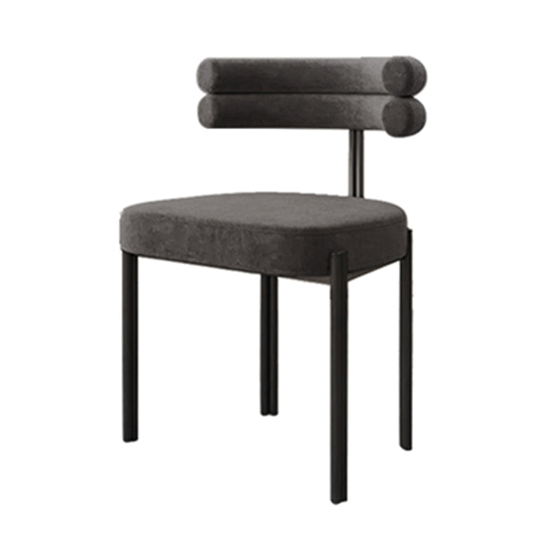 Contemporary Home Side Chair Upholstered Armless Dining Chairs Grey 1 Piece Clearhalo 'Dining Chairs' 'Dining Tables & Seating' 'dining_chair' 'furn' 'furn_dining_chair' 'Furniture' 'Kitchen & Dining Furniture' 5898452