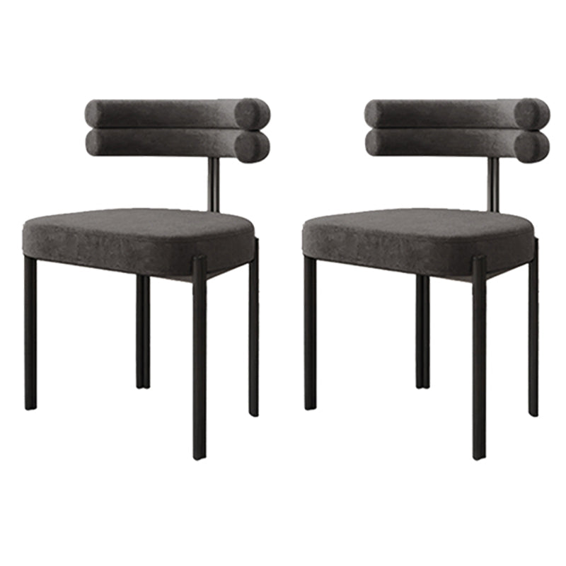 Contemporary Home Side Chair Upholstered Armless Dining Chairs Grey 2 Piece Set Clearhalo 'Dining Chairs' 'Dining Tables & Seating' 'dining_chair' 'furn' 'furn_dining_chair' 'Furniture' 'Kitchen & Dining Furniture' 5898454