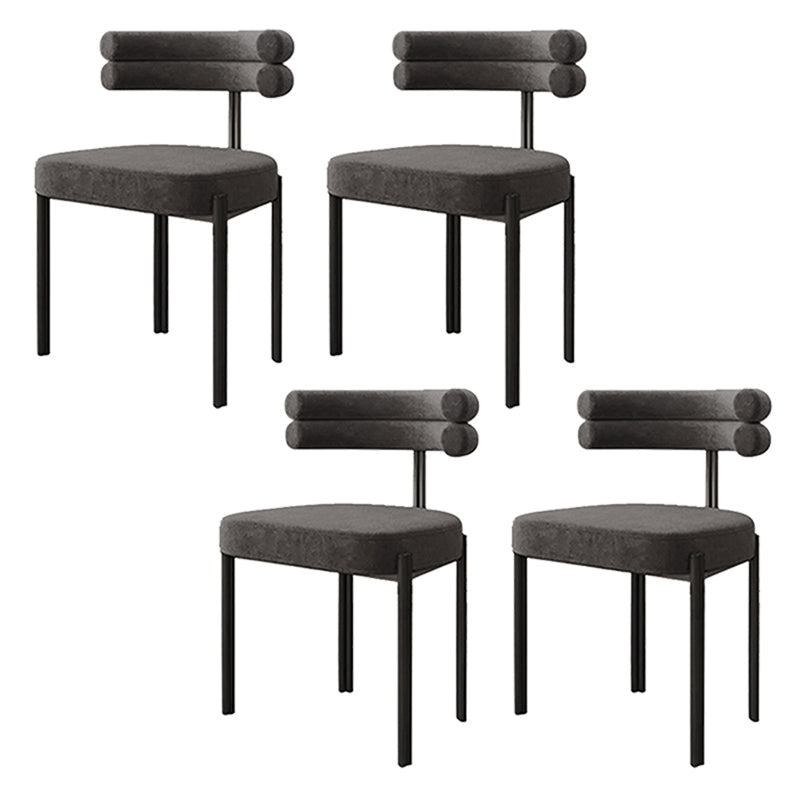 Contemporary Home Side Chair Upholstered Armless Dining Chairs Grey 4 Piece Set Clearhalo 'Dining Chairs' 'Dining Tables & Seating' 'dining_chair' 'furn' 'furn_dining_chair' 'Furniture' 'Kitchen & Dining Furniture' 5898456