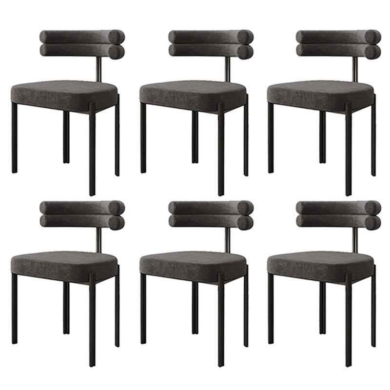 Contemporary Home Side Chair Upholstered Armless Dining Chairs Grey 6 Piece Set Clearhalo 'Dining Chairs' 'Dining Tables & Seating' 'dining_chair' 'furn' 'furn_dining_chair' 'Furniture' 'Kitchen & Dining Furniture' 5898458