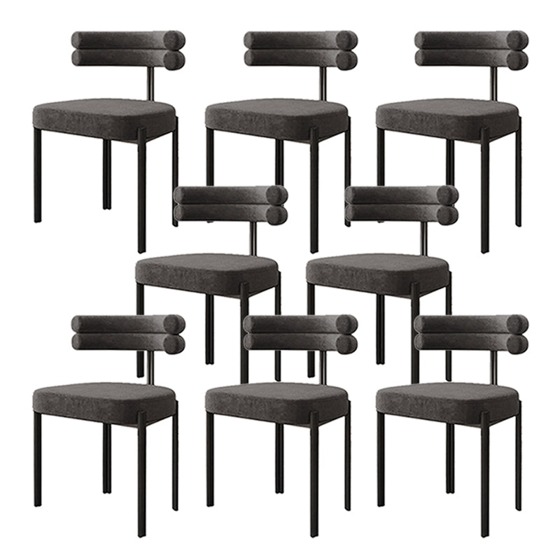 Contemporary Home Side Chair Upholstered Armless Dining Chairs Grey 8 Piece Set Clearhalo 'Dining Chairs' 'Dining Tables & Seating' 'dining_chair' 'furn' 'furn_dining_chair' 'Furniture' 'Kitchen & Dining Furniture' 5898459