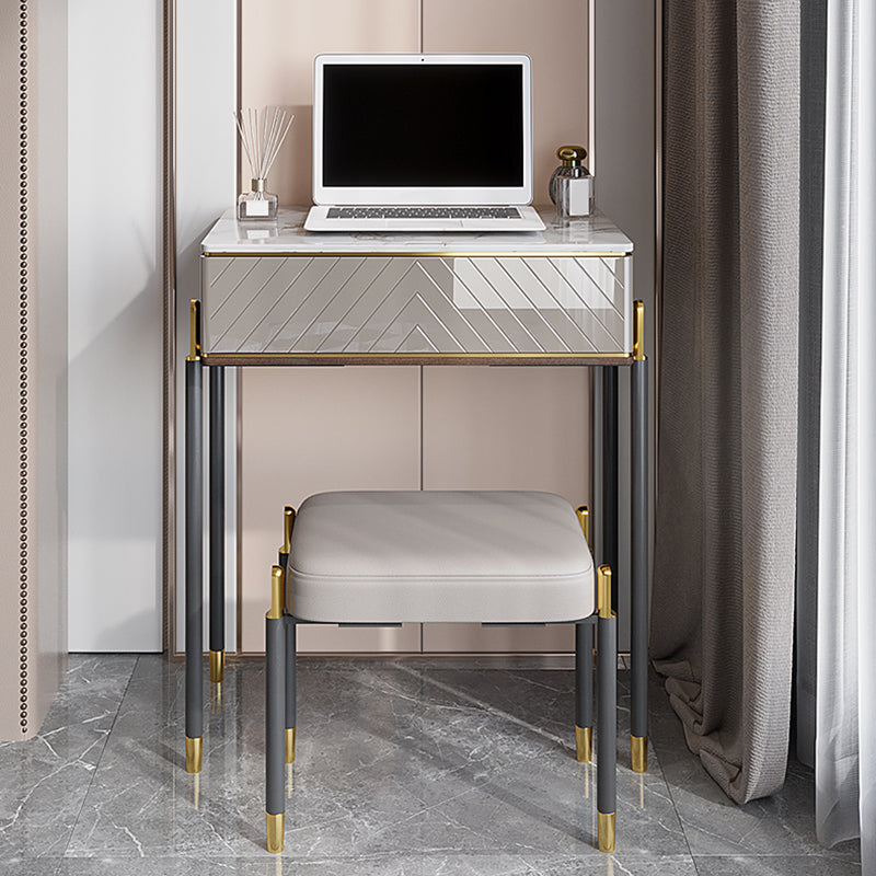 Set di vanità da 30 "con sgabello da toep da trucco in pietra a 1 traino