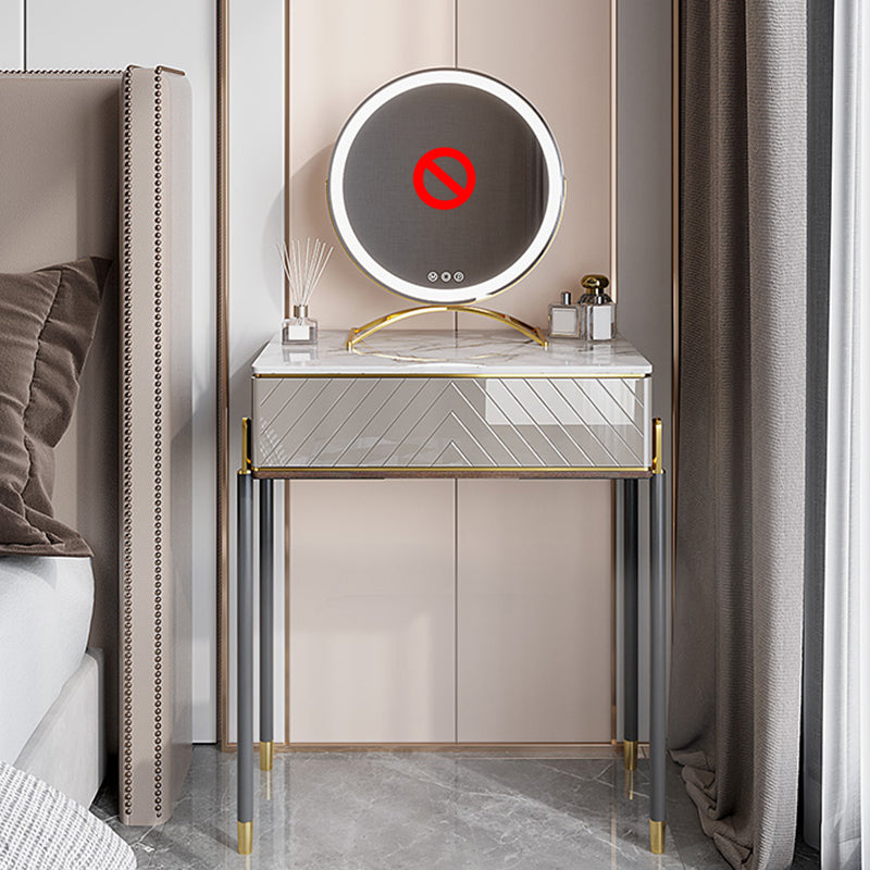 Set di vanità da 30 "con sgabello da toep da trucco in pietra a 1 traino