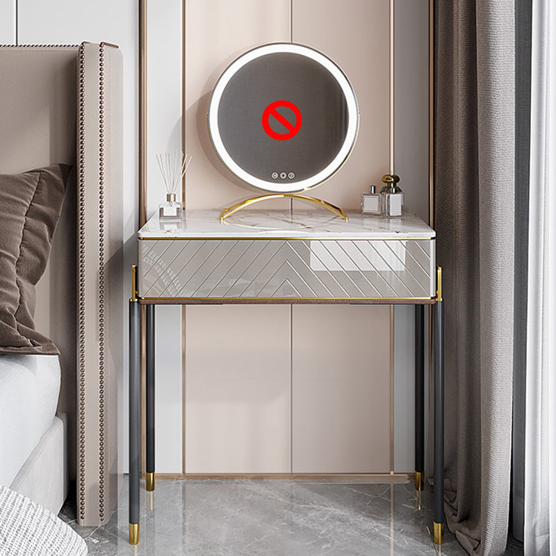 Set di vanità da 30 "con sgabello da toep da trucco in pietra a 1 traino