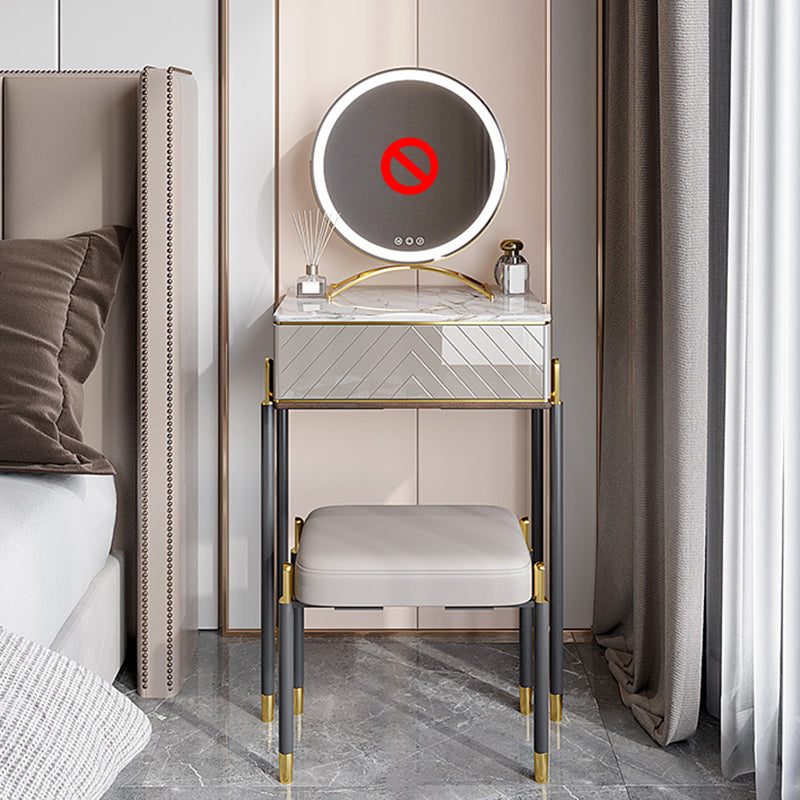 Set di vanità da 30 "con sgabello da toep da trucco in pietra a 1 traino