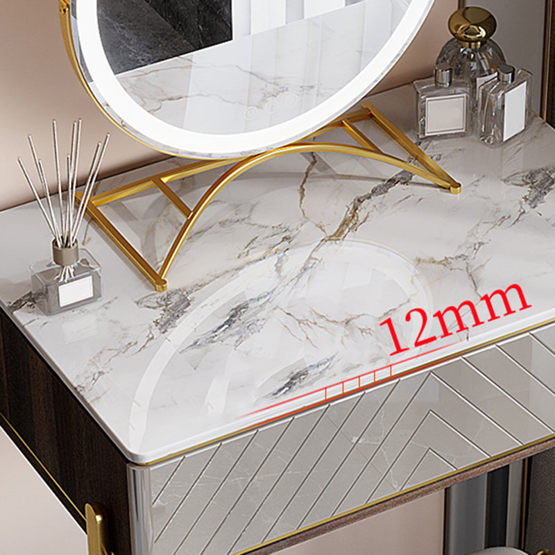 Set di vanità da 30 "con sgabello da toep da trucco in pietra a 1 traino