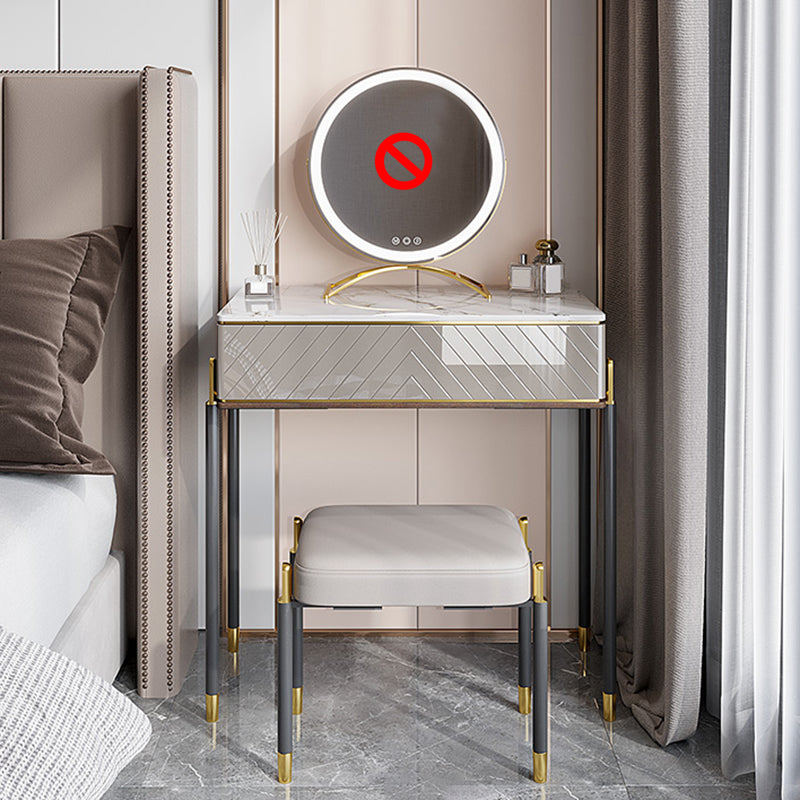 Set di vanità da 30 "con sgabello da toep da trucco in pietra a 1 traino