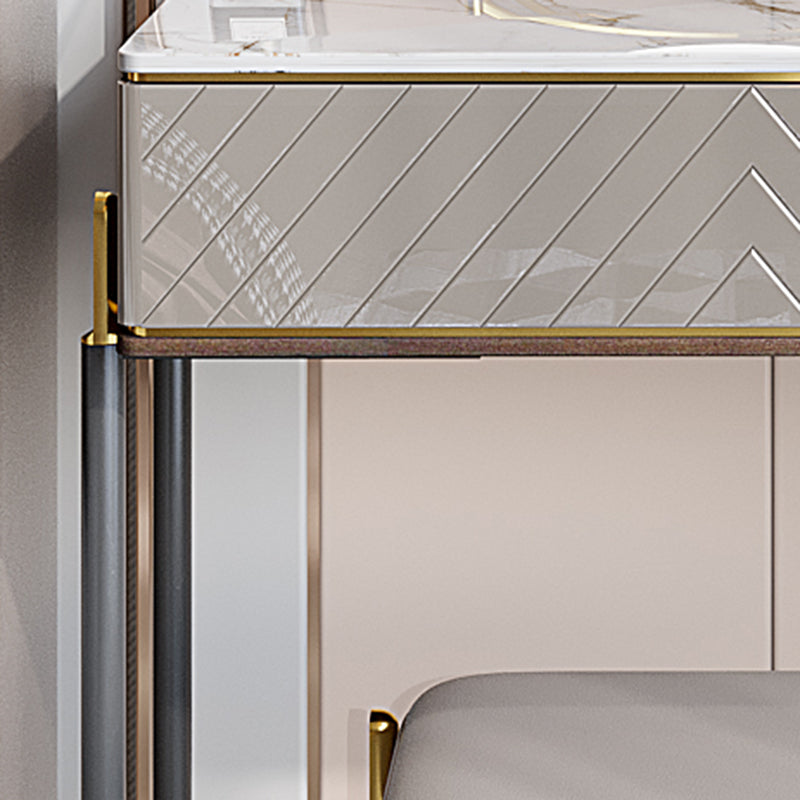 Set di vanità da 30 "con sgabello da toep da trucco in pietra a 1 traino