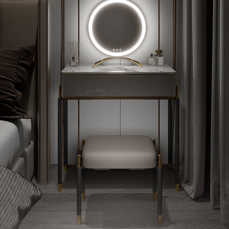 Set di vanità da 30 "con sgabello da toep da trucco in pietra a 1 traino